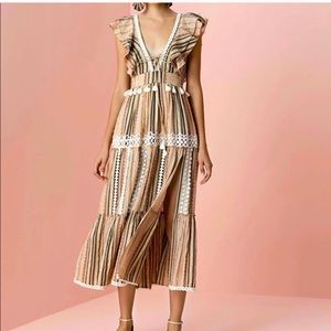 HERMAT & NANDITA ANTHROPOLOGIE MULTI COLORED PIXI MIDI DRESS SIZE SMALL
